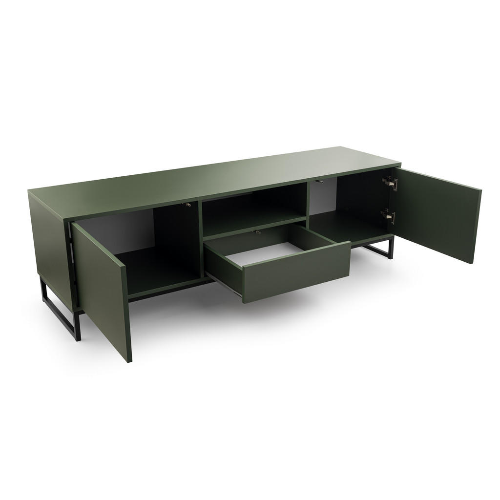 Thumbnail - Agmat-Furniture Tv-Schrank, Grün, Holzwerkstoff, 160x48.5x45 cm, Wohnzimmer, Wohnwände, Lowboards, Lowboards stehend