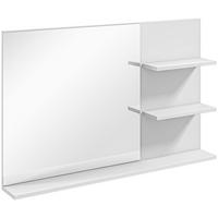 BADEZIMMERSPIEGEL mit zwei seitlichen Ablagen und einer unteren Ablage,75 x 10 x 48 cm ,weiß - Weiß, Glas (10/48/75cm) - Vallsero