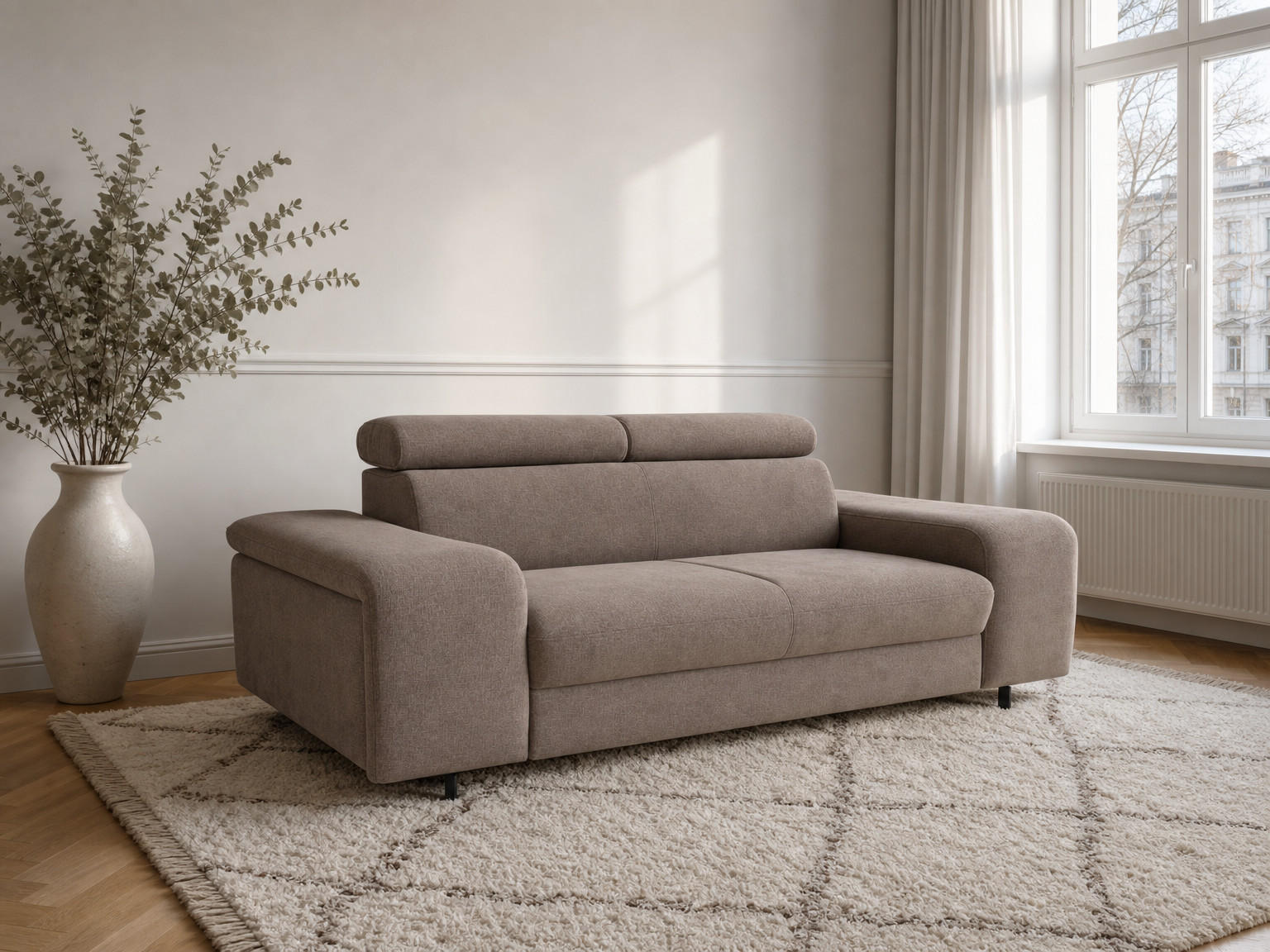 foamnova 2,5-Sitzer Taupe 198x81x70 cm