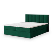 BOXBETT MERIL 180x200 cm mit Matratze und Topper - Grün - Grün, Holz (180/200cm) - MASSENO