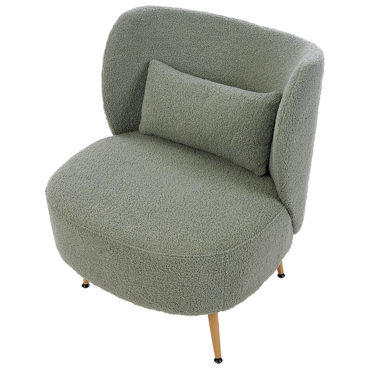 SESSEL mit Kissen Bouclé Grün Otsby II - Grün, Textil (60/76/55cm) - Beliani