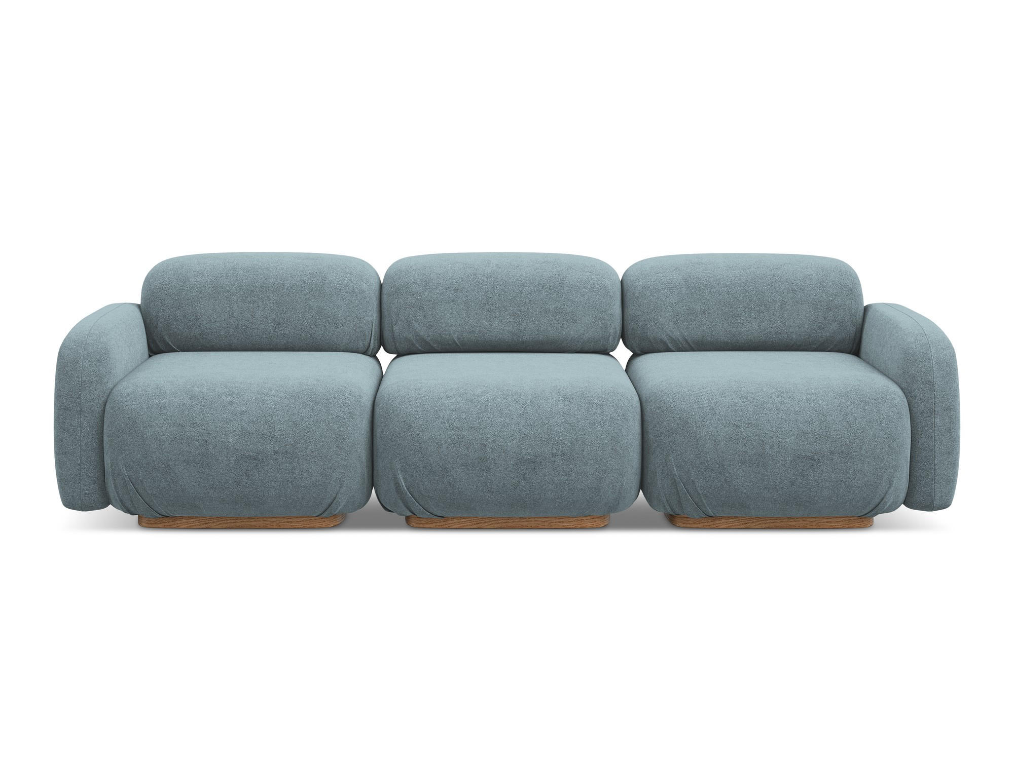 4-SITZER-SOFA Bouclé Stoff Blau - Blau/Blaugrau, Holz/Textil (270/73/95cm) - Makamii