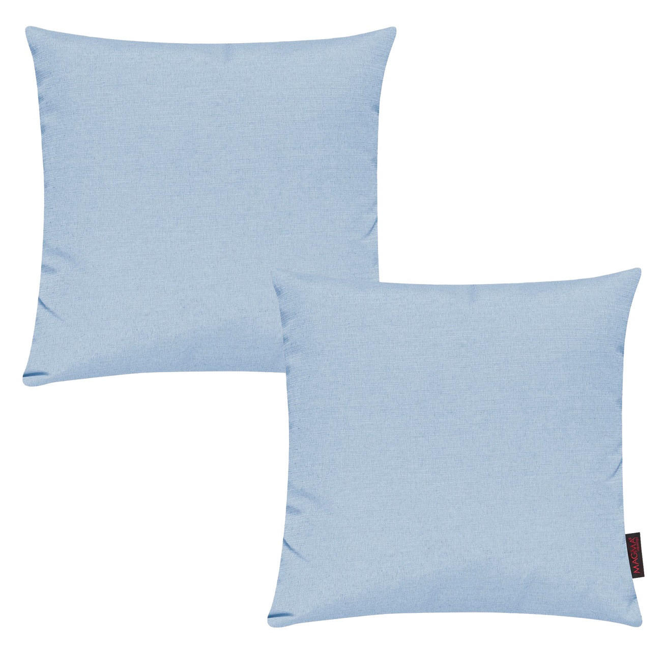 KISSENHÜLLE 2er Set Fino uni 50/50 cm - Hellblau, Textil (50/50cm) - Magma Heimtexx