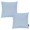 KISSENHÜLLE 2er Set Fino uni 50/50 cm - Hellblau, Textil (50/50cm) - Magma Heimtexx