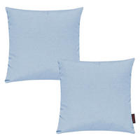 KISSENHÜLLE 2er Set Fino uni 50/50 cm - Hellblau, Textil (50/50cm) - Magma Heimtexx