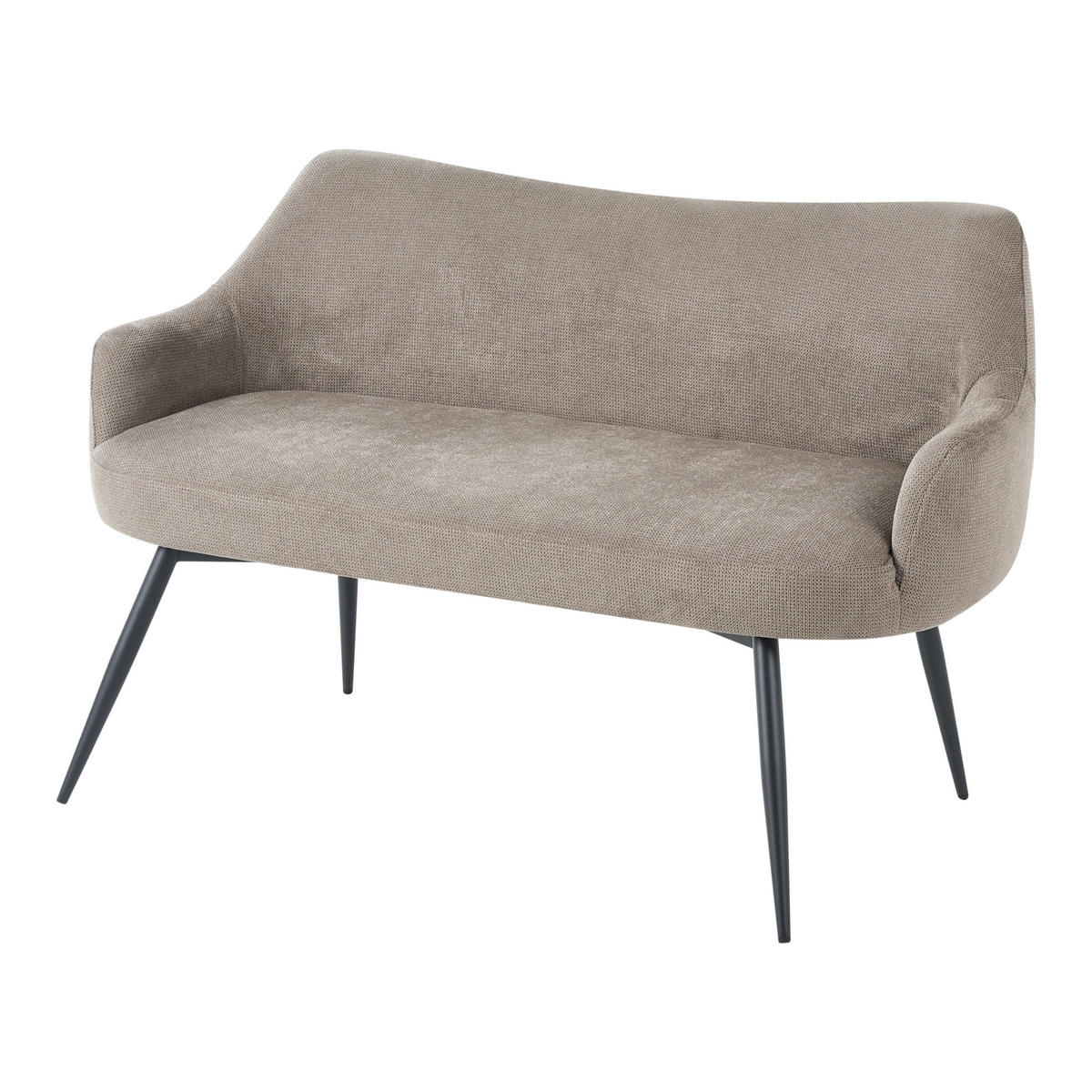 ESSZIMMERBANK 2-Sitzer Stoff Taupe Arendal - Taupe, Textil (134/79/58cm) - Beliani