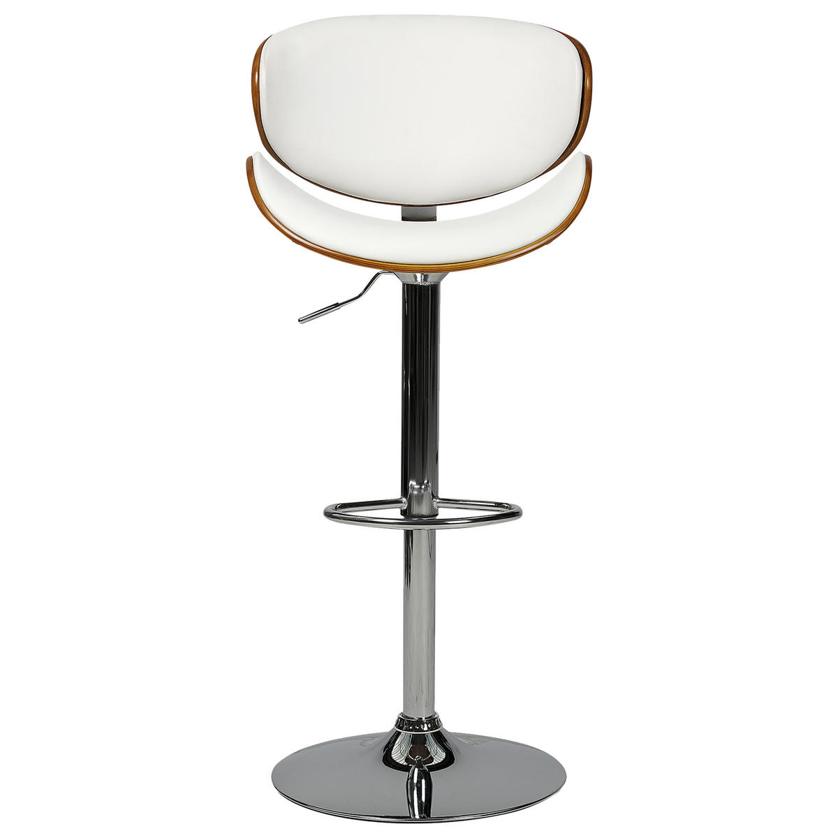 BARSTUHL 2er-Set Kunstleder drehbar Weiß Rotterdam - Weiß, Kunststoff (52/93/45cm) - Beliani