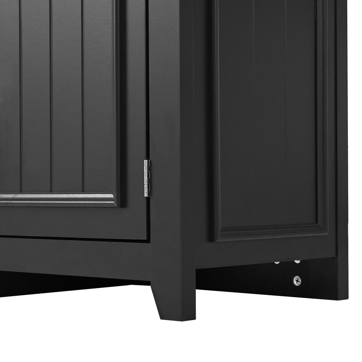 SIDEBOARD Black 160/35/76 cm - Schwarz, Holzwerkstoff (160/76/35cm) - PANGIVO