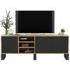TV-LOWBOARD Apollo Eiche wotan Schwarz Matt mit Metallbeinen 150/53/35 cm - Schwarz, Holzwerkstoff/Metall (150/53/35cm) - Meble Lindner