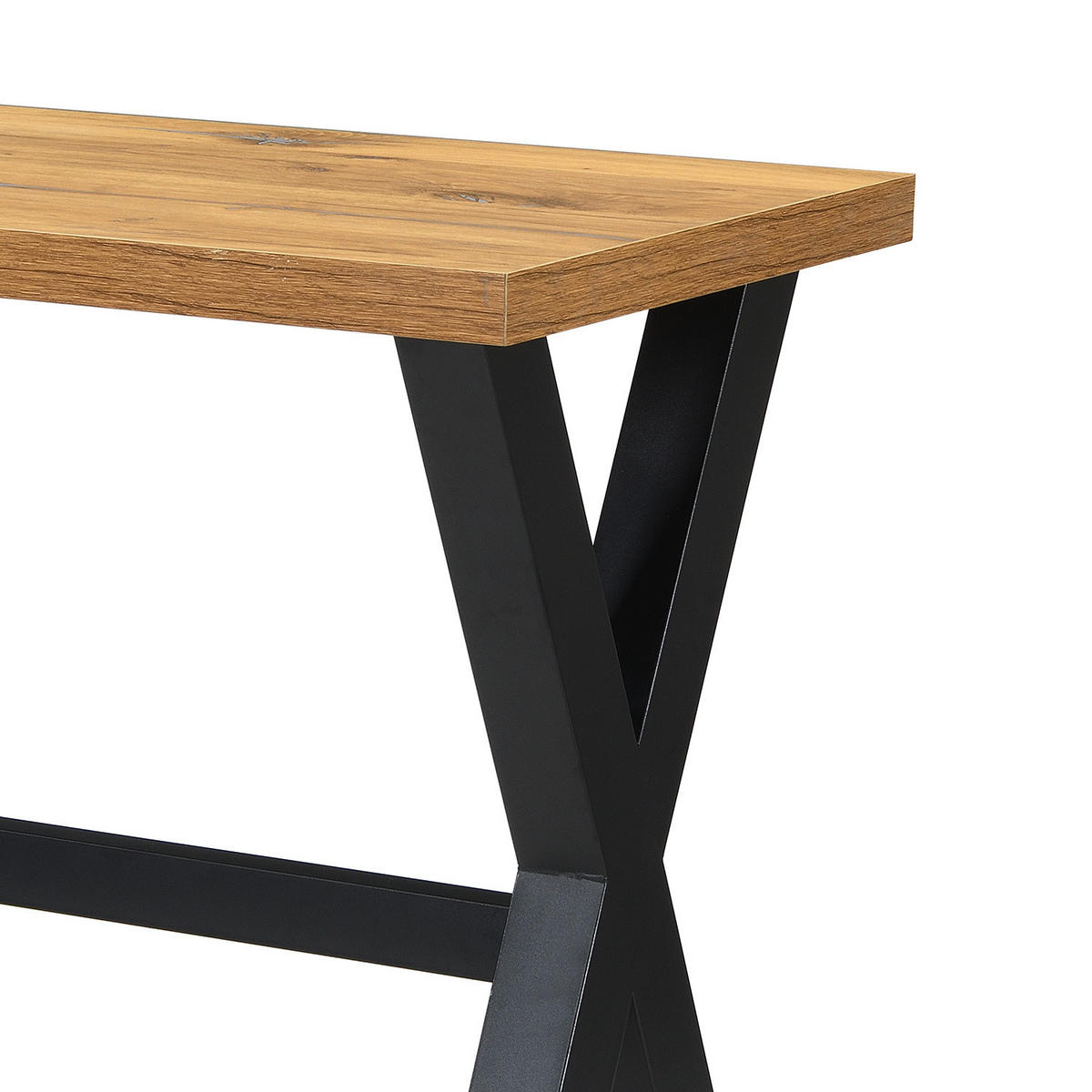 BARTISCH ARNE 120/60/105 cm - Hellbraun/Alteiche, Holzwerkstoff/Metall (60/120/105cm) - DUBI Möbel