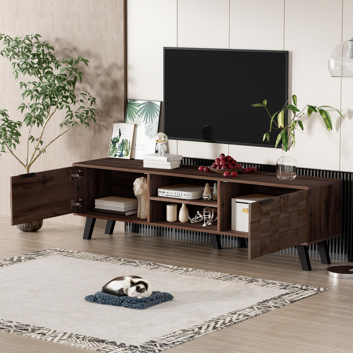 TV-SCHRANK Lowboard 160x35x45 cm Holzoptik - Naturfarben, Holzwerkstoff (160.5/45/35.5cm) - Fortuna Lai