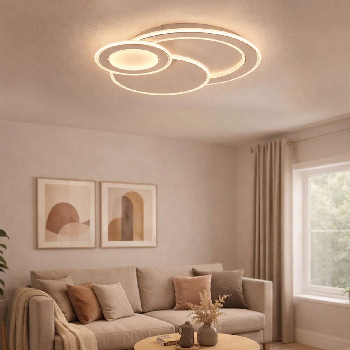 LED DECKENLEUCHTE Weiß Modern - Weiß, Metall (49/47/8cm) - Wofi