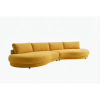BIG SOFA PADANA Gelb Flachgewebe - Gelb/Schwarz, Kunststoff/Textil (410/86/166cm) - KAWOLA