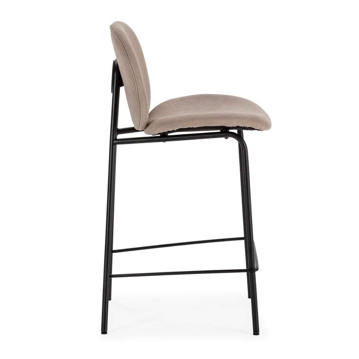 SADA 2 látkových stoličk s černými kovovými nohami, šířka 43 cm - CORI - béžová, textil (54/66/43cm) - Calicosy