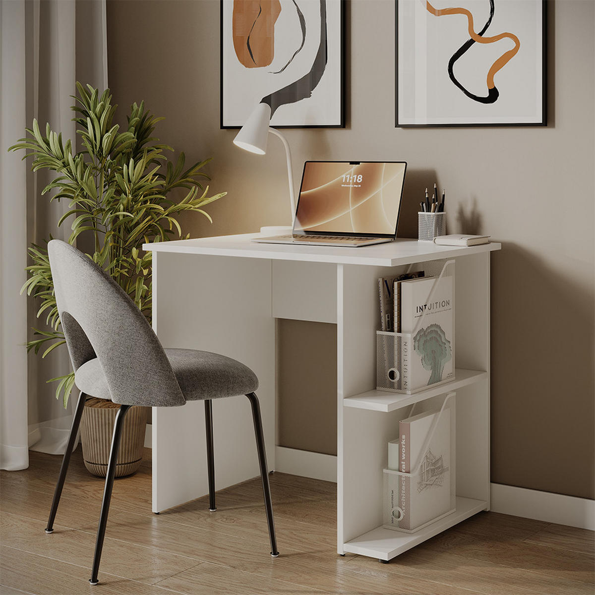 PÍSACÍ STÔL Simple biely - biela, kompozitné drevo (60/82/76cm) - Vicco