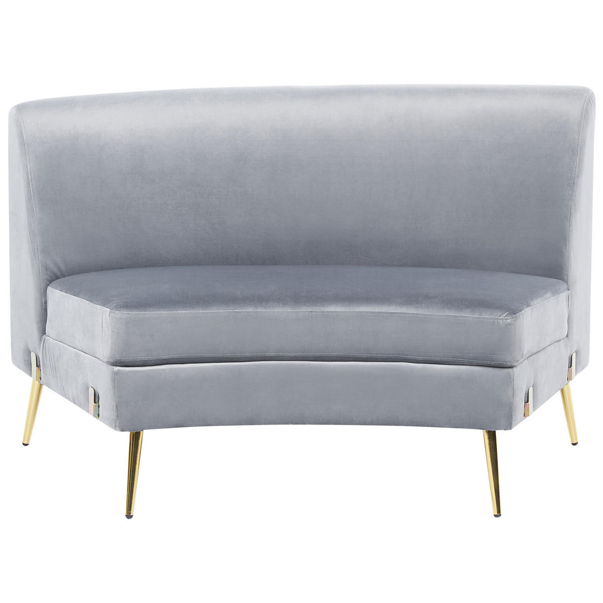 SOFA Samtstoff Hellgrau Moss - Hellgrau, Textil (350/87/85cm) - Beliani