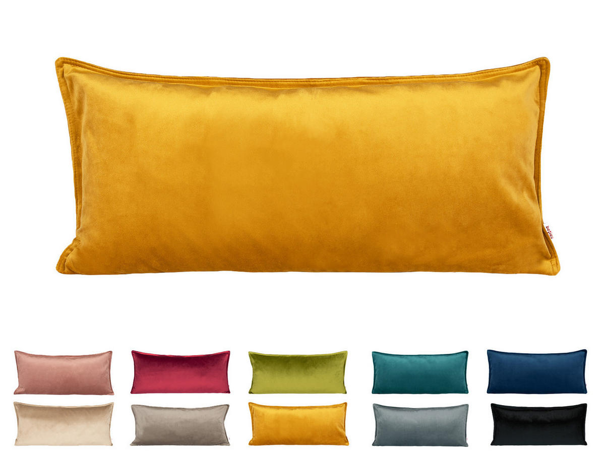 KISSENHÜLLE Samt&Sonders curry-senf 30/70 cm - Currygelb, Textil (30/70cm) - beties Heimtextil
