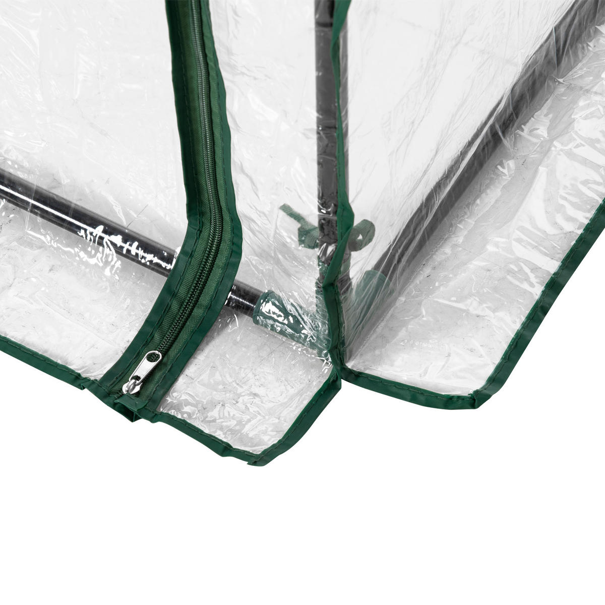 GEWÄCHSHAUS DE-11903 mit Reißverschlusstür & PE-Bache Weiß - Transparent, Metall (50/150/100cm) - ComfortXL