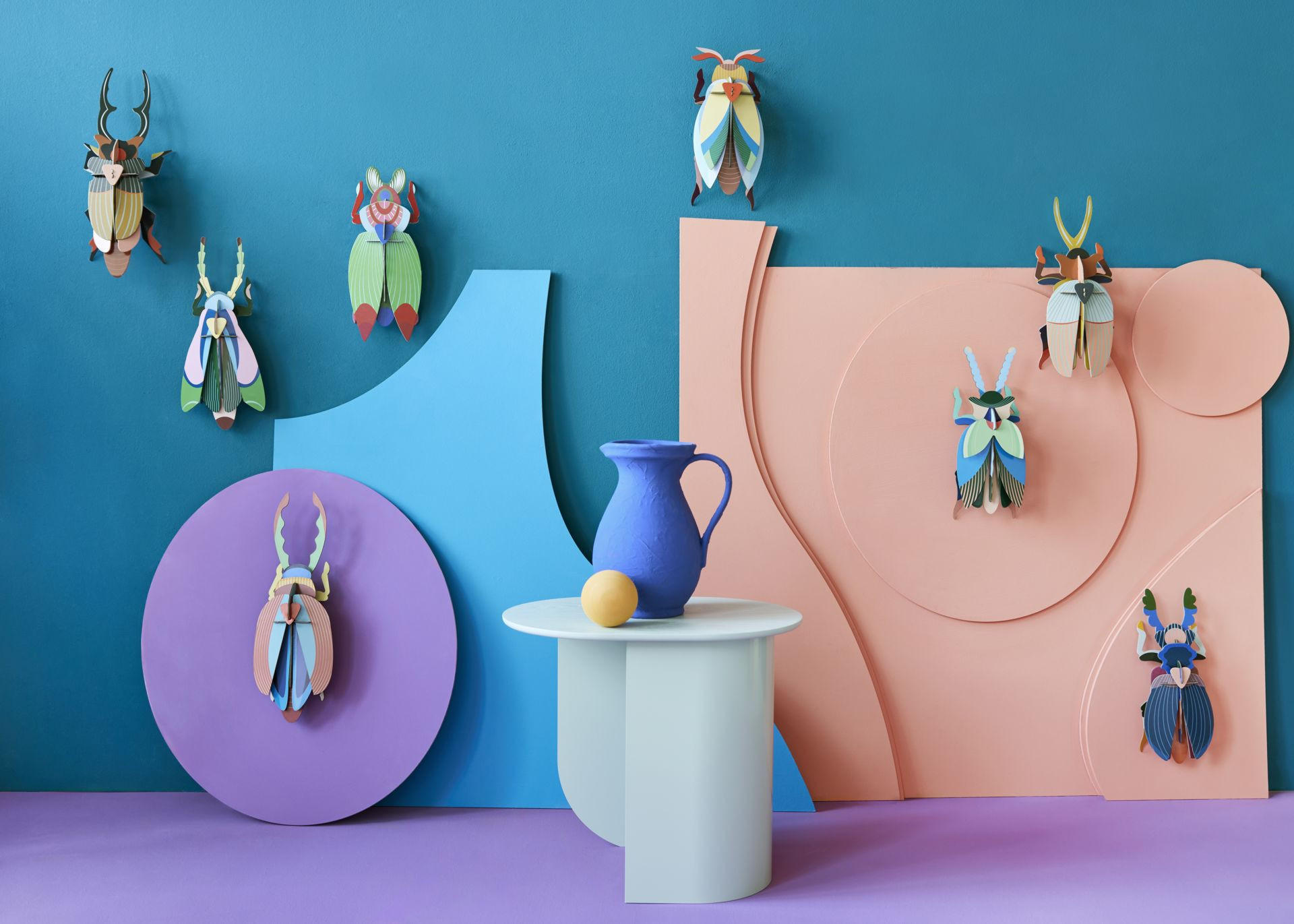 WANDDEKO Smaragdkäfer 7/33 cm - Multicolor, Wellpappe (7/33/13cm) - KUNSTLOFT