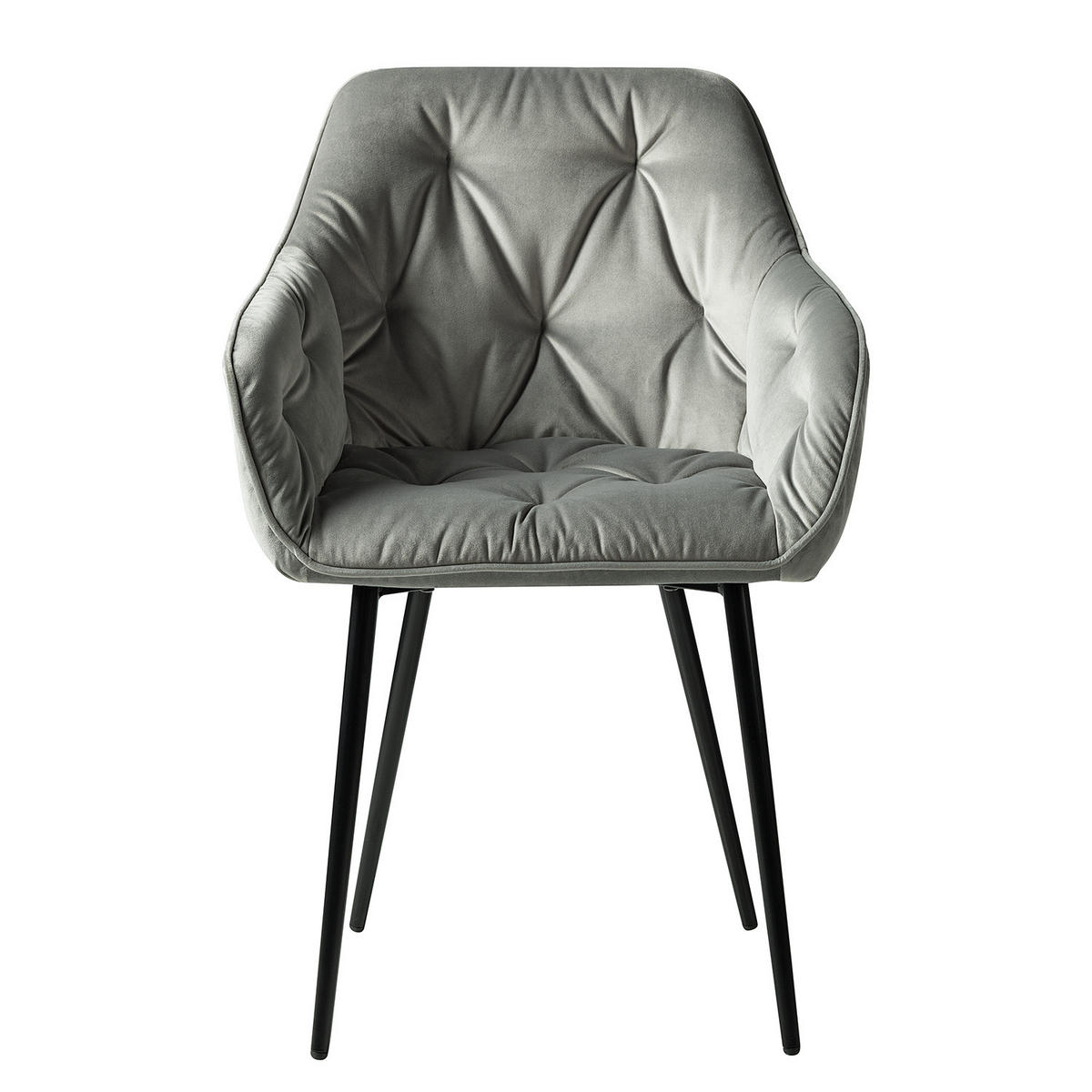 ARMLEHNENSTUHL - Schwarz/Grau, Textil/Metall (60/84/56cm) - home24
