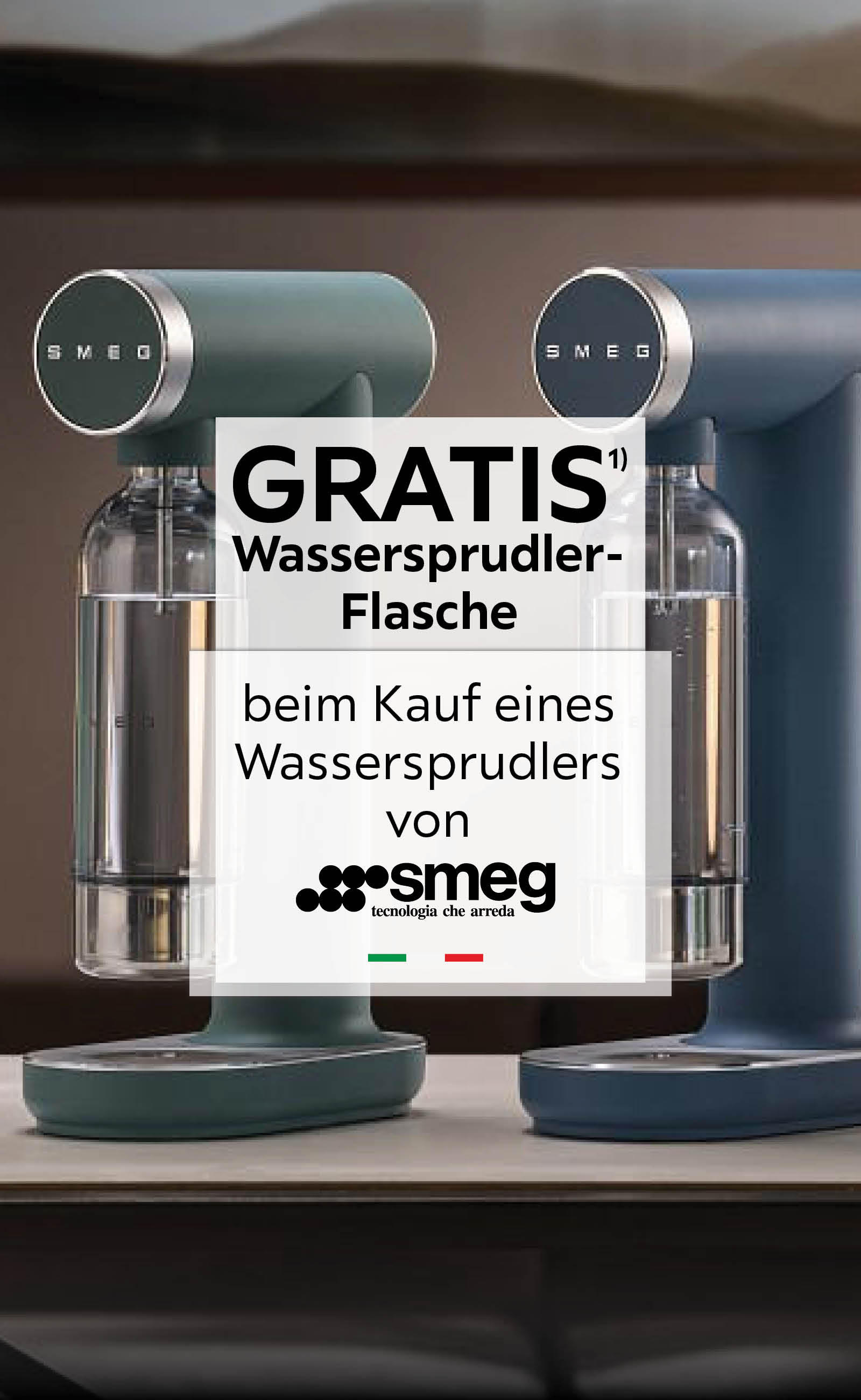 Gratis Wassersprudler-Flasche beim Kauf eines Wassersprudlers von smeg
