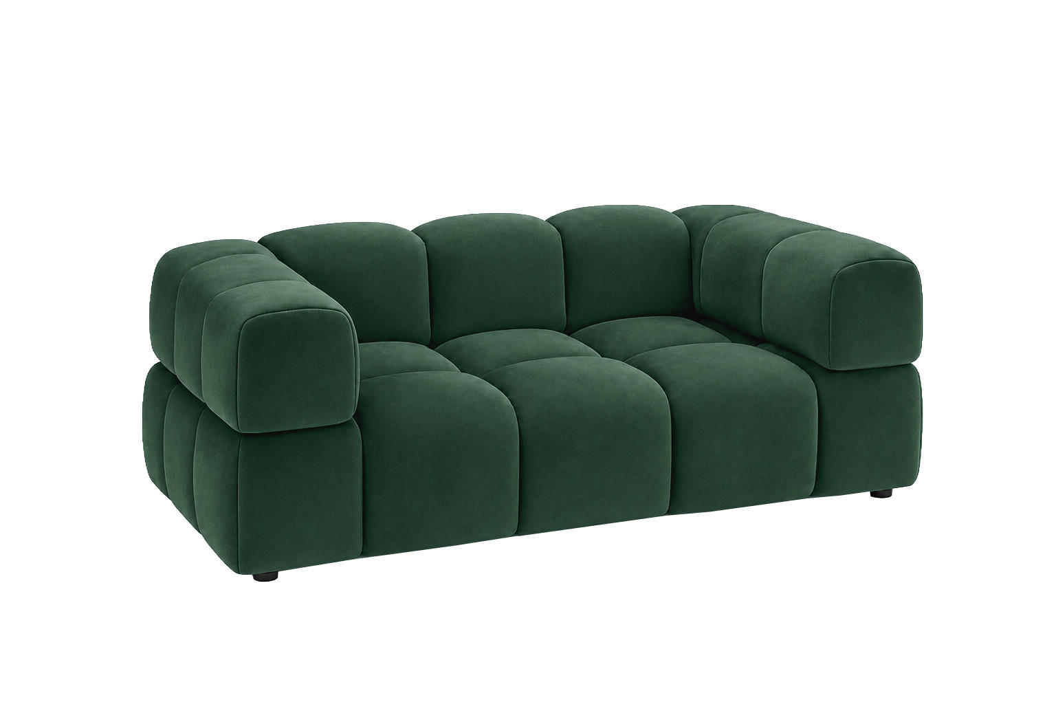 SOFA 2-Sitzer, Couch, Veloursstoff Bluvel, Grün, Averro - Grün, Holz (200/70/96cm) - Kaiser Möbel