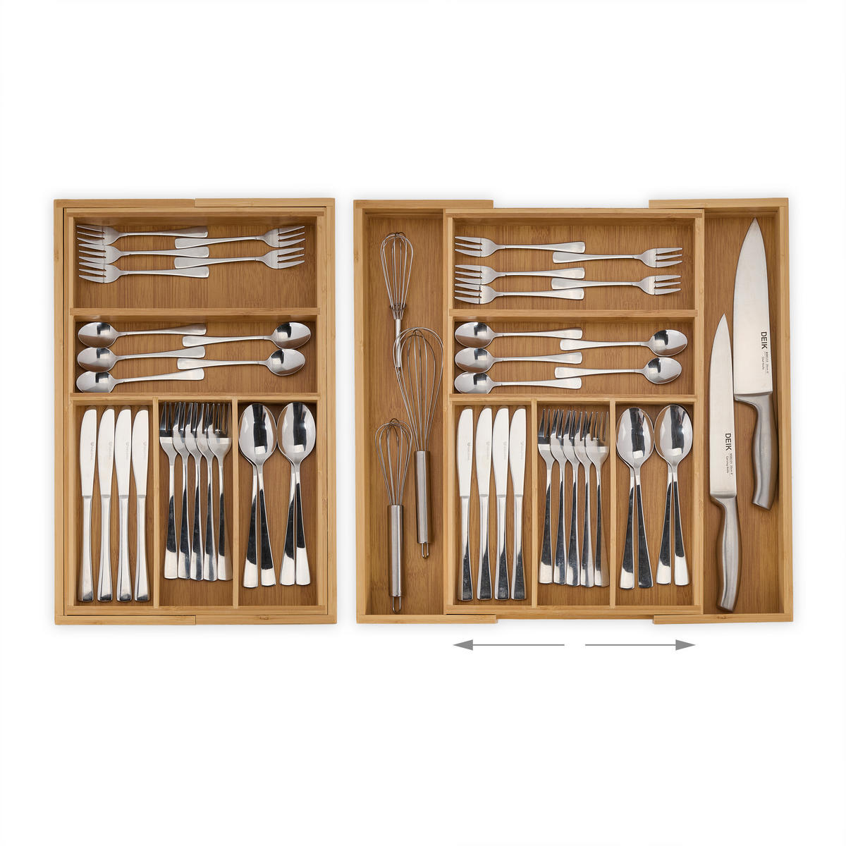 BESTECKKASTEN - Hellbraun, Holz/Holzwerkstoff (48/5/46cm) - Relaxdays