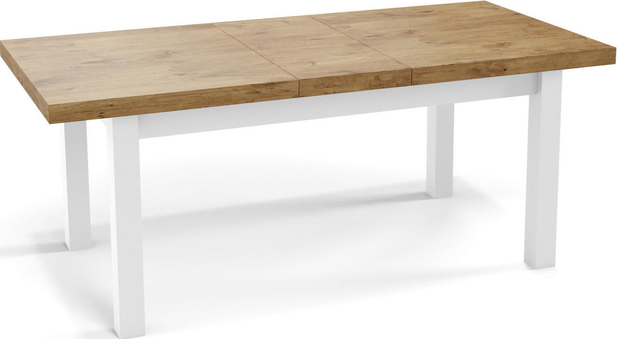 ESSTISCH Avena rechteckig ausziehbar, Lancelot Eiche 200/100/78 - Eichefarben/Weiß, Holz/Holzwerkstoff (200/100/78cm) - WFL GROUP