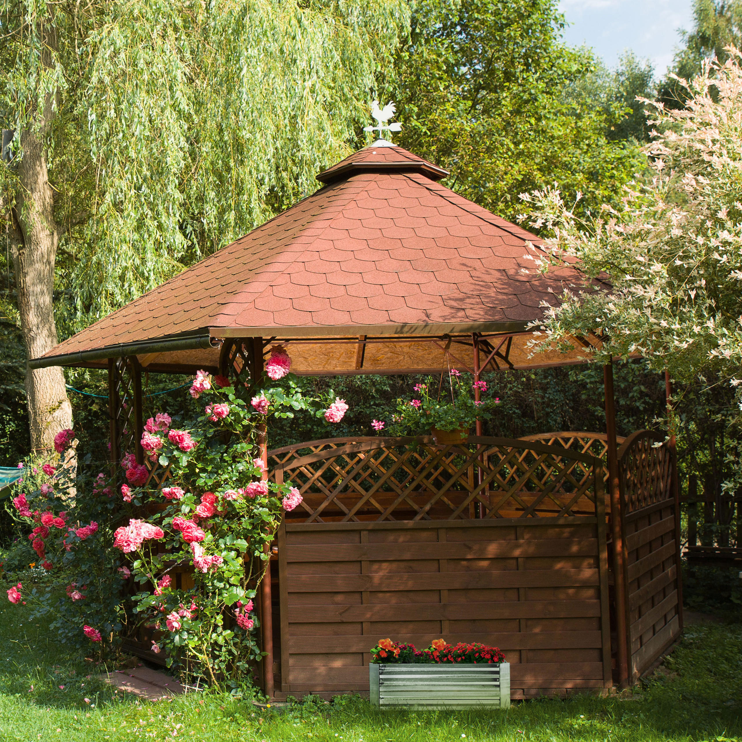 HOCHBEET - Silberfarben, Metall (90/30/90cm) - Relaxdays