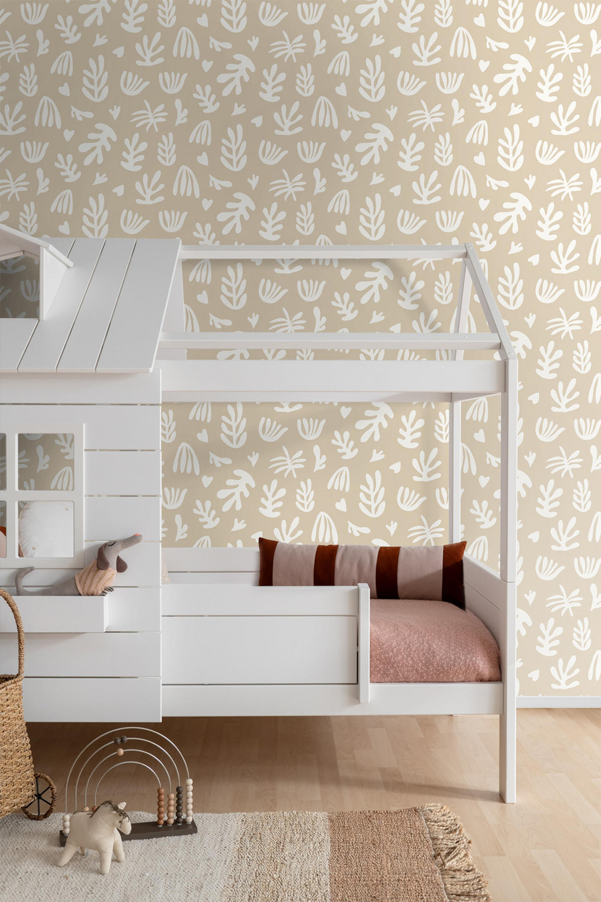 TAPETE Pflanzen im Matisse-Stil 50 x 900 cm - Beige, Papier (50/900cm) - ESTAhome