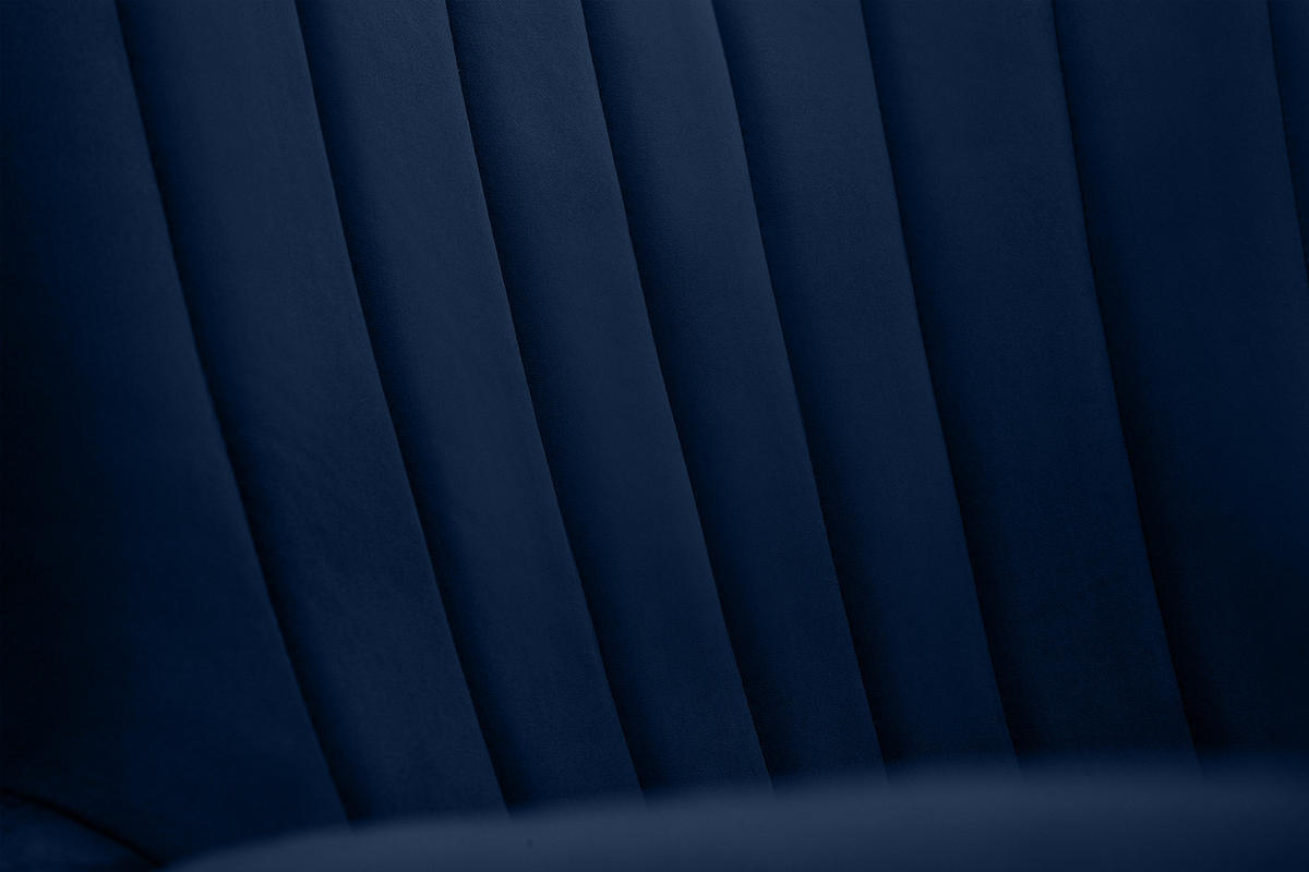 OHRENSESSEL GADI Velourstoff, Marineblau - Schwarz/Dunkelblau, Holz/Textil (76/100/78cm) - KONSIMO®