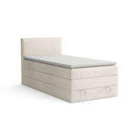 BOXBETT JUNG LUX 90/200 in Boucle Creme - Creme, Holz/Holzwerkstoff (90/200cm) - Deine Möbel 24