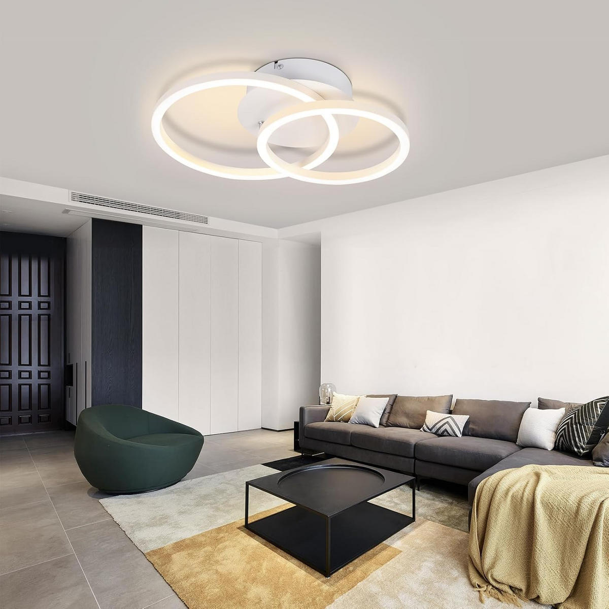 LED-DECKENLEUCHTE Eisenhainbach 25/7.4/34.4 cm - Weiß, Metall (34.4/25/7.4cm) - ZMH