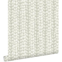 TAPETE grob gestricktes Muster 53 cm x 10.05 m - Grau, Papier (53/1000cm) - ESTAhome
