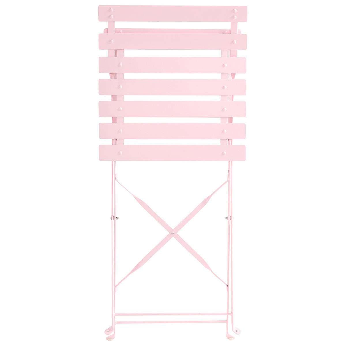GARTENMÖBEL Set 4-Sitzer klappbar Metall Pastellrosa Fiori - Pink, Metall - Beliani