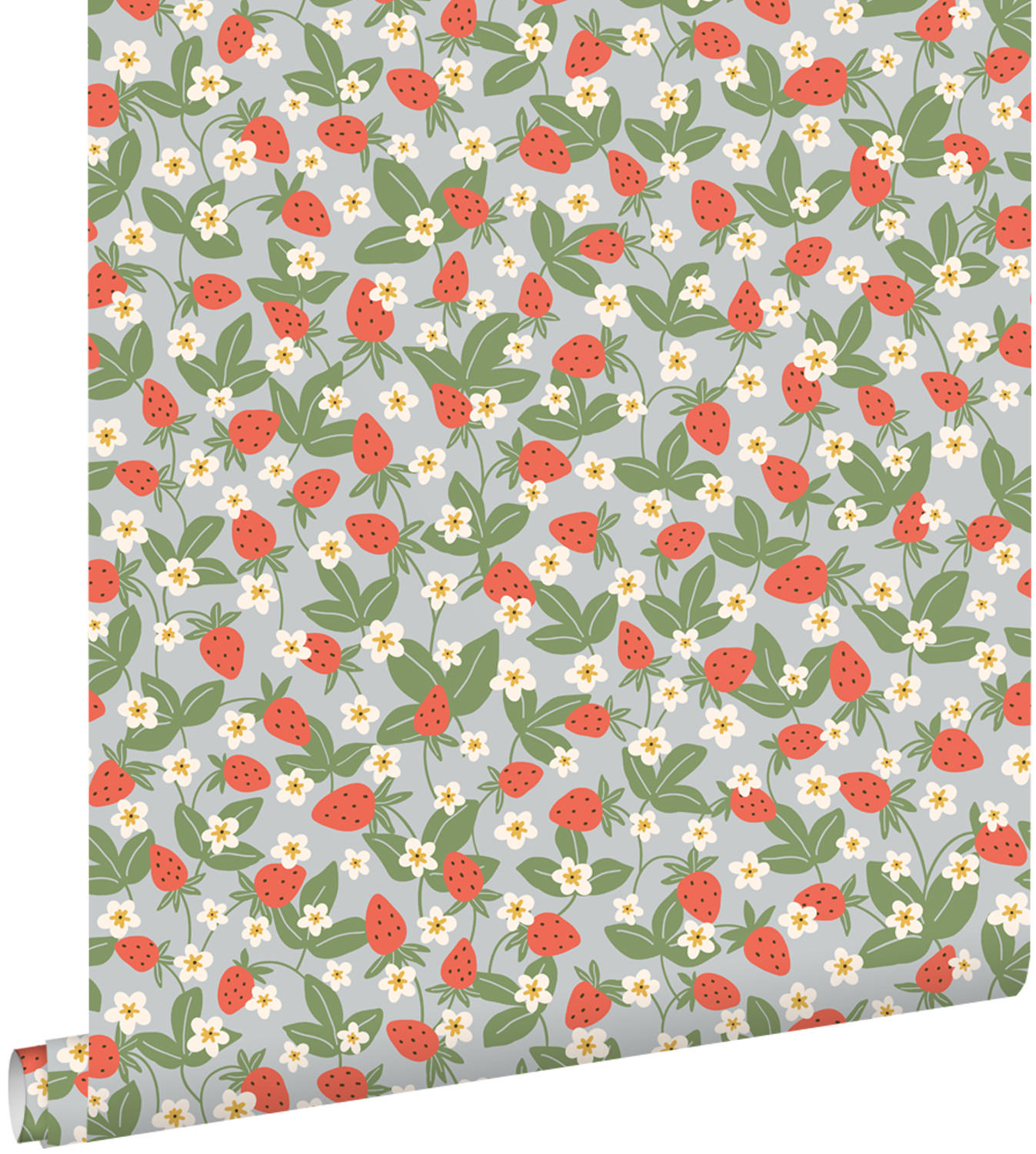 TAPETE Erdbeeren 50 x 900 cm - Grün, Papier (50/0.1cm) - ESTAhome