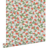 TAPETE Erdbeeren 50 x 900 cm - Grün, Papier (50/0.1cm) - ESTAhome