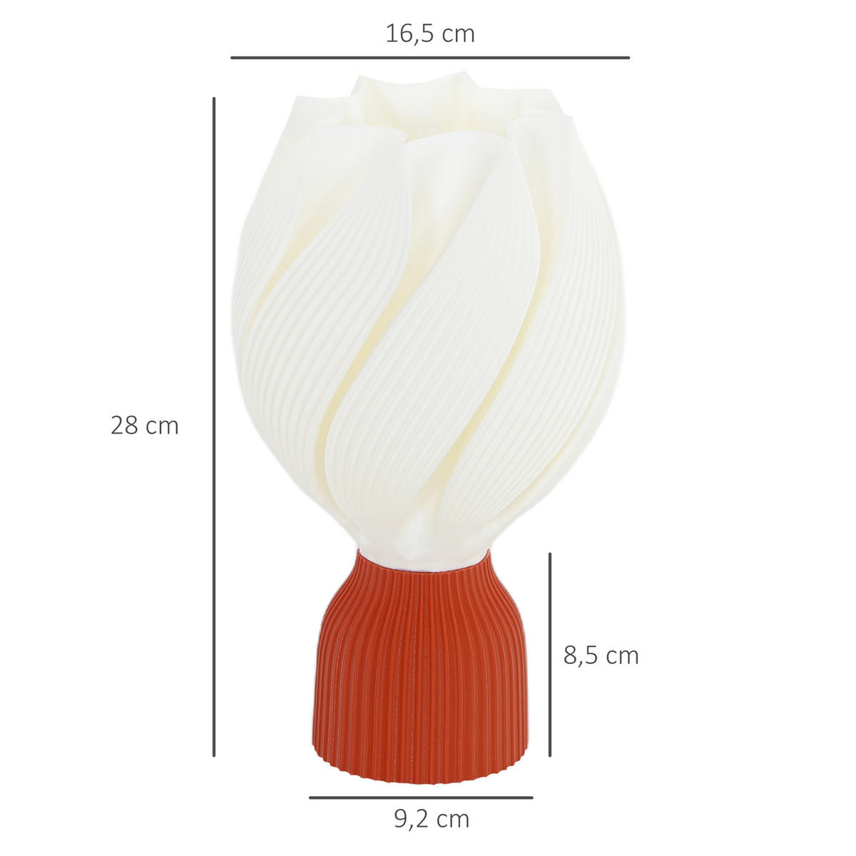 TISCHLAMPE LED 3D-Druck Weiß - Weiß, Kunststoff (16.5/16.5/28cm) - HOMCOM
