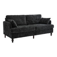 2-SITZER Sofa Chenille mit USB-Anschluss und LED-Beleuchtung 175/83/78 cm Schwarz - Schwarz, Textil (175/78/83cm) - Redom