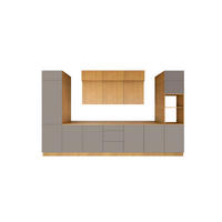 KÜCHENZEILE 420 cm - Nexa KÜ-LN-004 - in Woodline & Beige / Matt - Beige/Eiche Artisan, Holz (420/212/58cm) - ROYAL24_MARKT