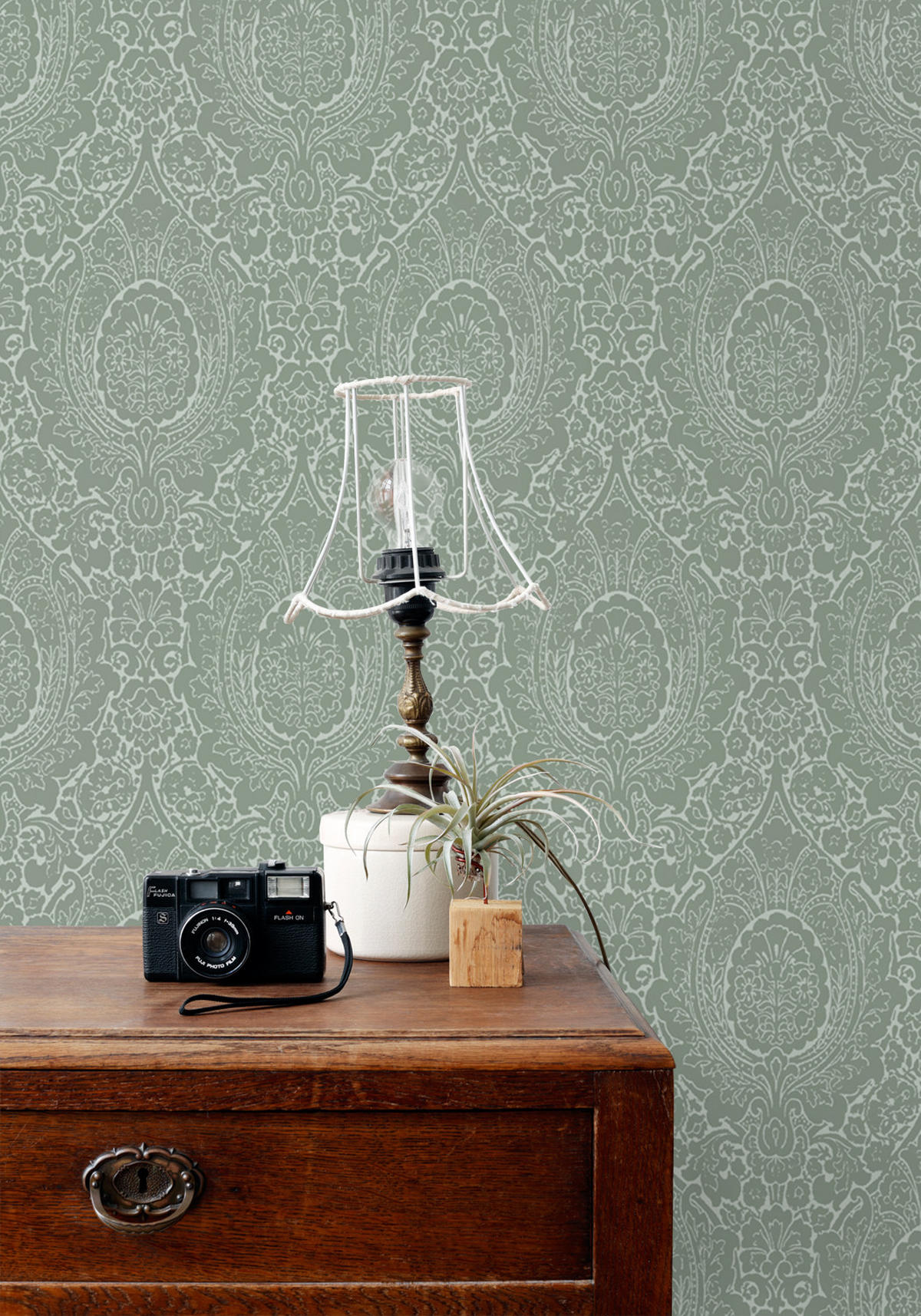 TAPETE Ornamente 50 x 900 cm - Grün, Papier (50/900cm) - ESTAhome