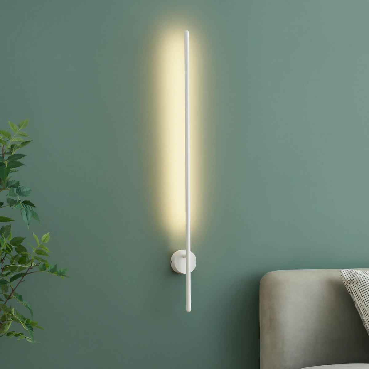 WANDLEUCHTE Mandal, Weiß, 98cm - Weiß, Metall (7/8.5/98cm) - KOSILUM