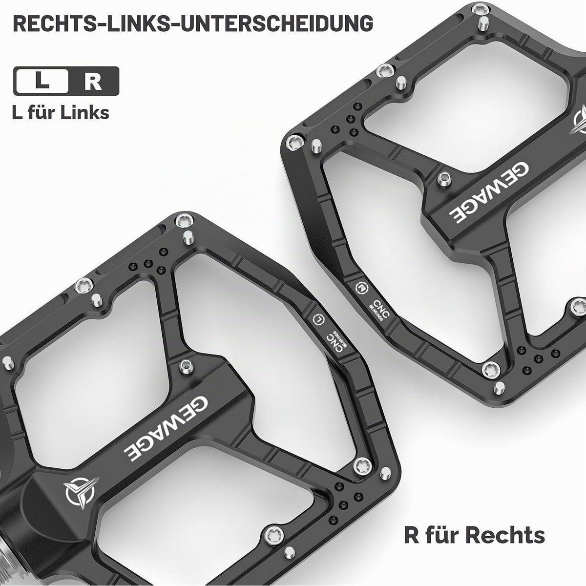 FAHRRADPEDALE CNC Aluminium Schwarz - Schwarz, Metall (10.4/1.5/11cm)