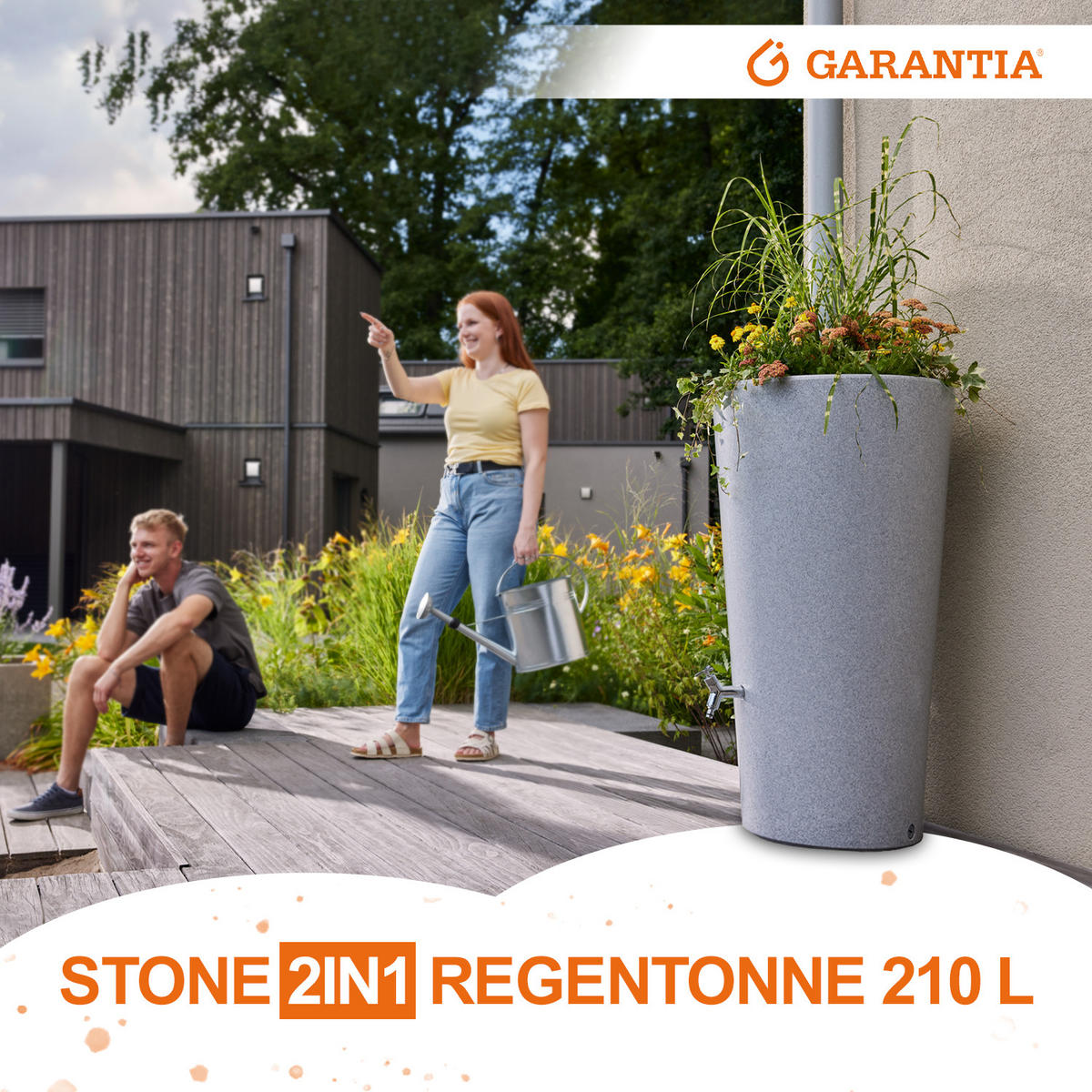 2IN1 Regentonne 210 L, silver - Silberfarben, Kunststoff (58/110/60cm) - GARANTIA