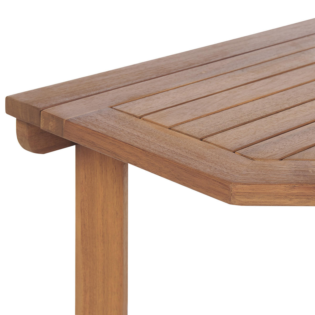 GARTENTISCH 110/47 cm Massivholz Heller Holzfarbton Treia - Hellbraun, Holz (110/74/47cm) - Beliani