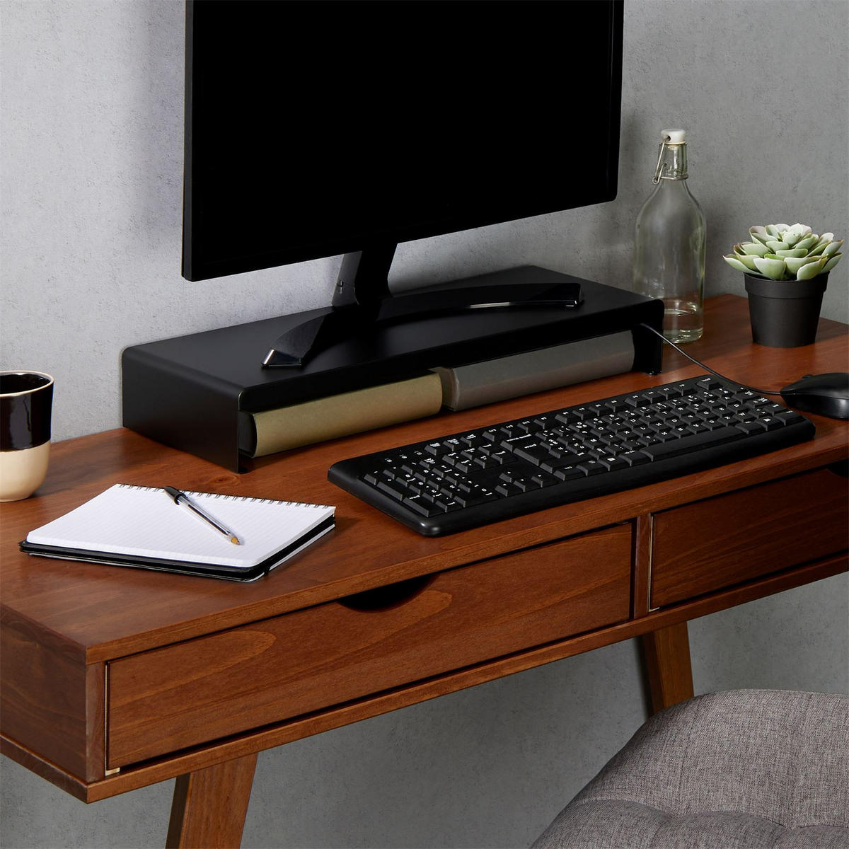 MONITORSTÄNDER CLIFF - Schwarz, Metall (20/50/8cm) - CARO-Möbel