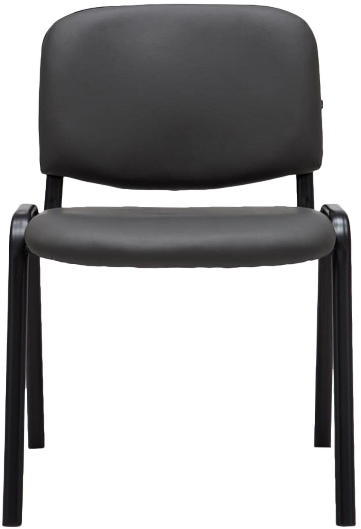 BESUCHERSTUHL Lederlook grau - Schwarz/Grau, Textil/Metall (53/83/53cm) - CLP