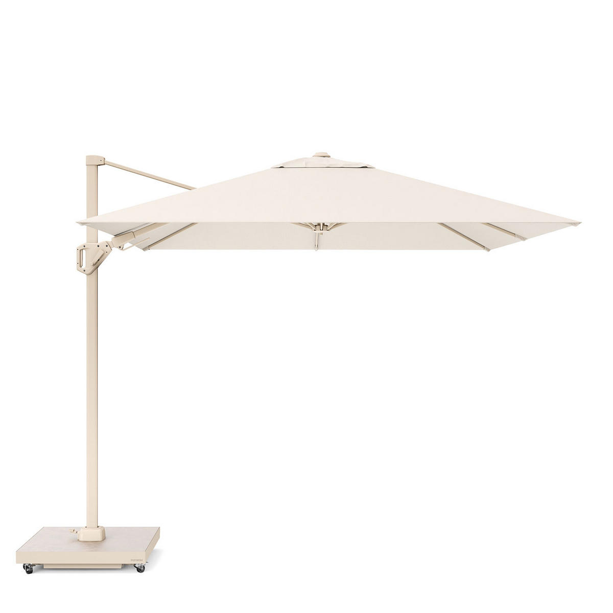AMPELSCHIRM quadratisch 2.7 x 2.7 m Voyager T² Basic 360° kippbar creme/sand - Creme, Metall (270/270cm) - Platinum