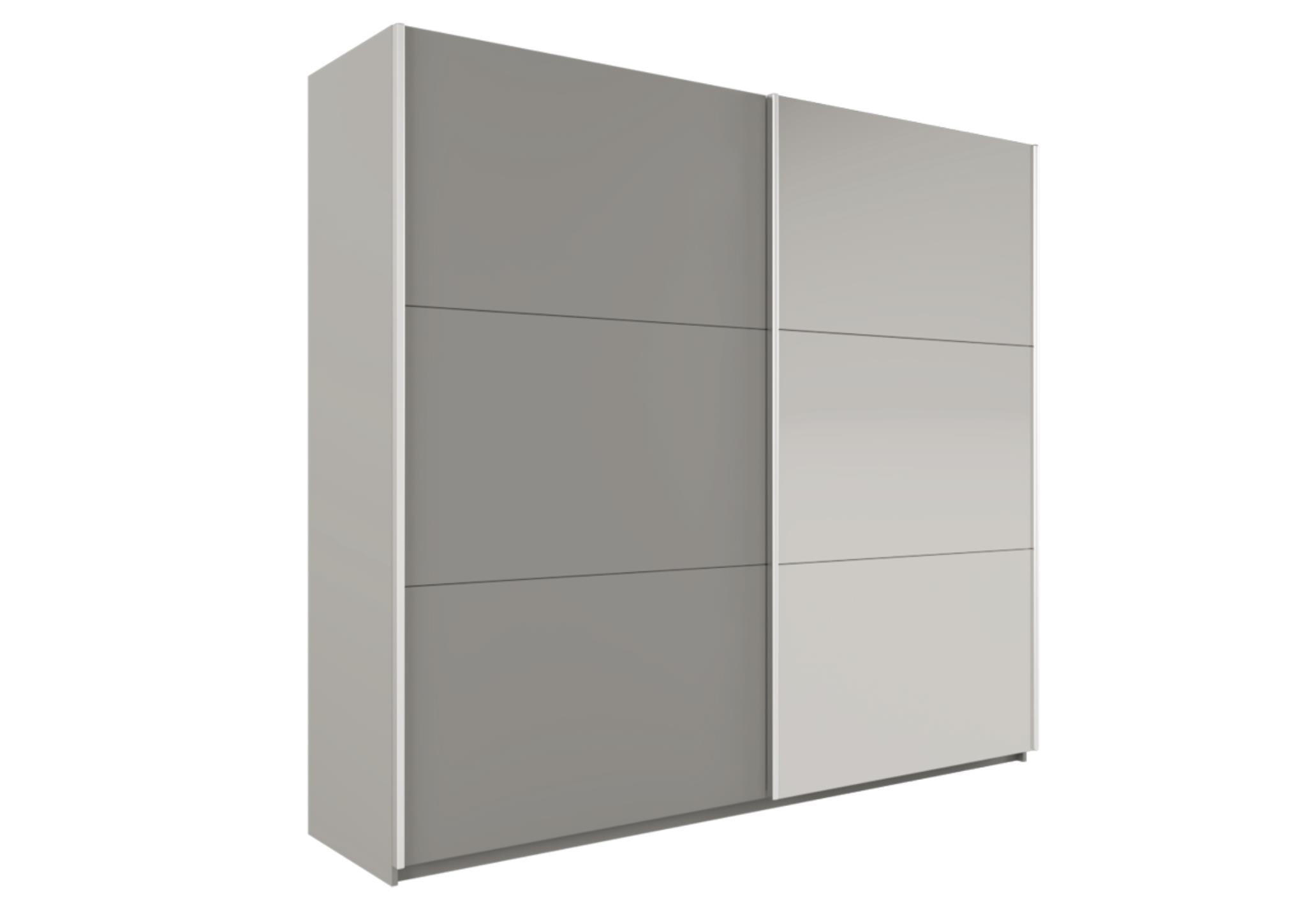 KLEIDERSCHRANK Govi 120 Platin, zweitüriger Schiebeschrank mit Spiegel - Platinfarben, Holzwerkstoff (122/215/65cm) - Bettso