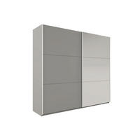 KLEIDERSCHRANK Govi 120 Platin, zweitüriger Schiebeschrank mit Spiegel - Platinfarben, Holzwerkstoff (122/215/65cm) - Bettso
